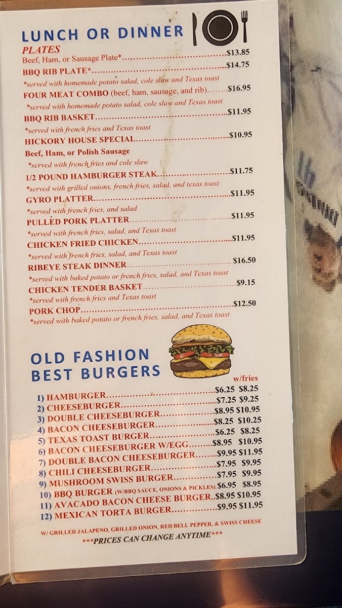 Hickory House Barbecue Menu - Image 1
